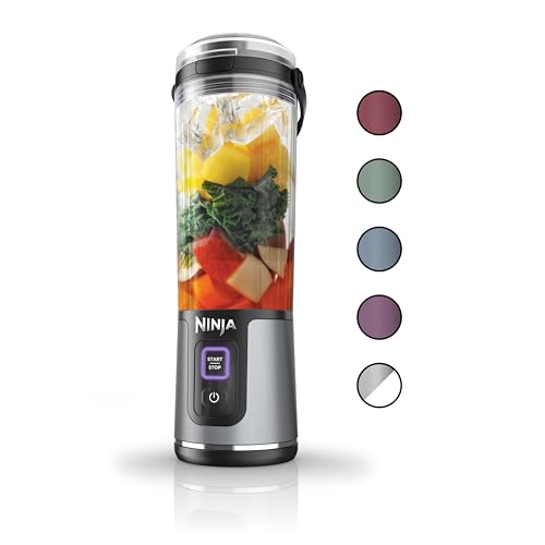 Ninja BC151BK Blast Portable Blender, Cordless, 18oz. Vessel, Personal Blender-for Shakes & Smoothies, BPA Free, Leakproof-Lid & Sip Spout, USB-C Rechargeable, Dishwasher Safe Parts, Black