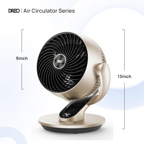 Dreo Smart Desk Fan for Bedroom, 13" Powerful 70 ft Whole Room Air Circulator Fan, 120°+90° oscillating fans with Voice Control, 4 Speeds, 5 Modes, 12H Timer Portable Table Fan for Office, Home