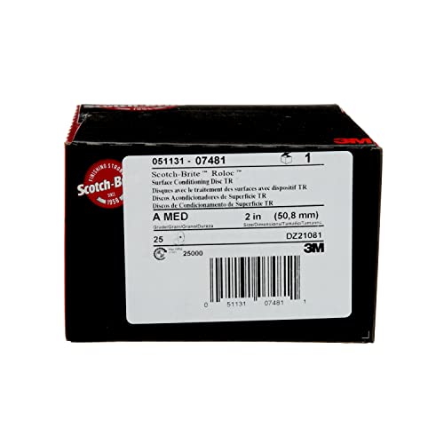 3M Scotch-Brite Roloc Surface Conditioning Disc, TR 07481, 2 in x NH A MED, 25 per box