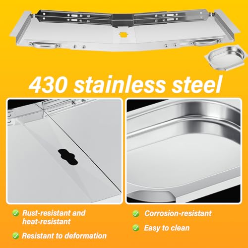 Grease Tray with Catch Pan for Dyna Glo Grill Replacement Parts - Universal Drip Pan for 4/5 Burner Gas Grill Models from Nexgrill, Expert Grill, Kenmore, BHG and More (24"-30") (Silver)