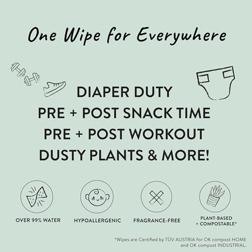 The Honest Company Clean Conscious Unscented Wipes | Over 99% Water, Compostable, Plant-Based, Baby Wipes | Hypoallergenic for Sensitive Skin, EWG Verified | Geo Mood, 60 Count