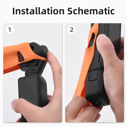 CAPART Silicone Sleeve Case for DJI OSMO Pocket 3, Protective Case Anti-Scrach Anti-Skid, Large Size Compatible Pocket 3 + Battery Handle (Black)