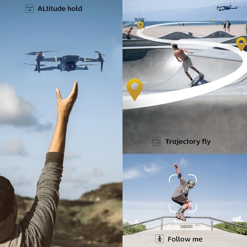 Brushless Super Endurance Foldable Drone with Camera for Beginners–60+ min Flight Time, WiFi FPV Quadcopter with 120°Wide-Angle 1080P HD Camera, Brushless Motor, Auto Hover, Follow Me (3 Batteries)