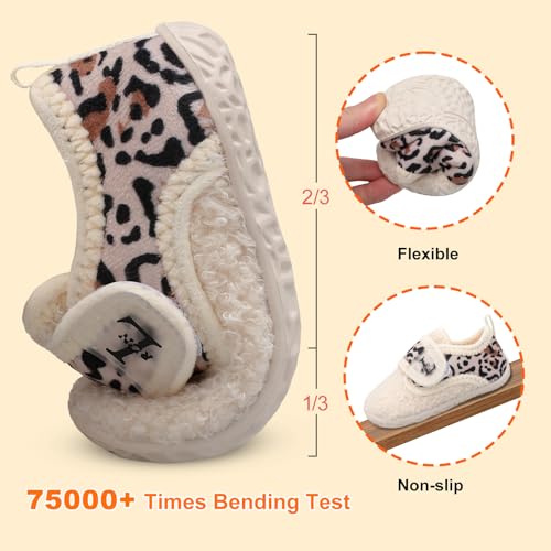 L-RUN Infant Baby Boys Girls Slipper Sneaker Toddler Non-Slip First Walker House Shoes for Kids Pattern M US 5.5-6 Toddler