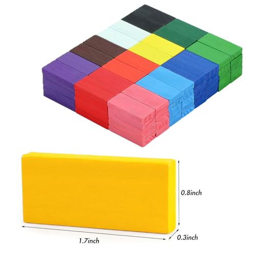 BigOtters Dominos Set for Kids,360 PCS Dominoes Wooden Building Blocks Stacking Educational Racing Toy Games, Party Favor for Boys and Girls, 12 Colors