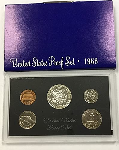 1968 S Set with 40% silver Kennedy half, boxes mostly clean Various US Mint Proof