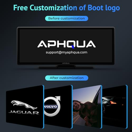 [Upgrade]-Newest Wireless Portable Carplay and Android Auto,Carplay Screen with Mirror Link/AUX/FM,7‘’Touchscreen Bluetooth 5.0, Car Play Screen
