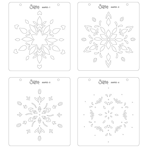 Sizzix Layered Reusable Crafts 4PK Snowflake | 664932 | Chapter 4 2022 Stencils, Mulitcolour