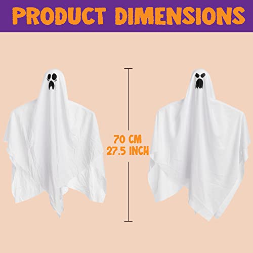 JOYIN 27.5" Halloween Hanging Ghosts (5 Pack) for Halloween Party Decoration, Cute Flying Ghost for Front Yard Patio Lawn Garden Party Décor and Holiday Halloween Hanging Decorations