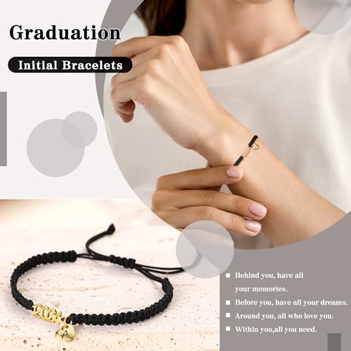 Btysun Graduation Gifts for Her Initial Bracelets for Women Girlfriend Class of 2024 Letter U Charm Link Graduation Bracelets Law Middle College Graduation Gifts for Girls Birthday Christmas Jewelry