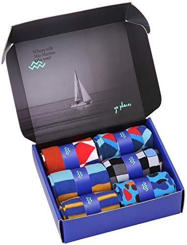 Mio Marino Men's Dress Socks - Colorful Funky Socks for Men - Smart Ensemble - 6 Pack - Sock Size: 10-13