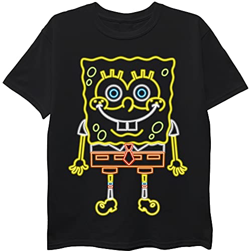 Nickelodeon Boys' Little Spongebob Squarepants Short Sleeve T-Shirt, Black, 4