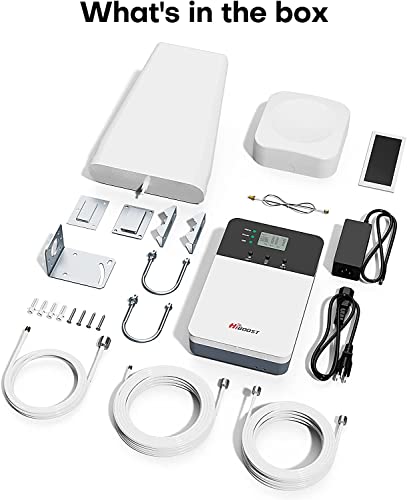 Cell Phone Signal Booster, Covers 6,000 sq ft with 2 Indoor Antennas for All US Carriers, Cell Phone Booster for Home Office and Destination RV 4G 5G LTE Verizon AT&T T-Mobile APP Support FCC