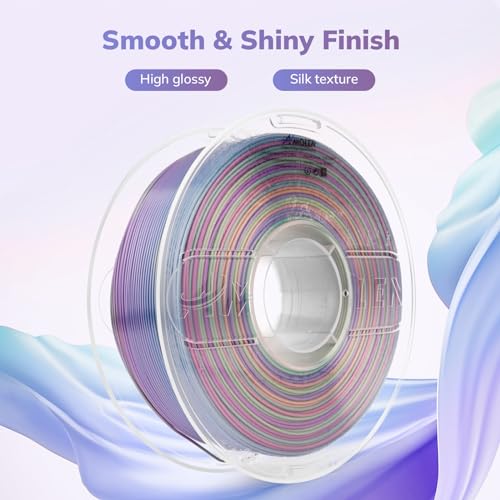AMOLEN Silk PLA 3D Printer Filament, Multicolor 1.75mm PLA Shiny Gradient Filament Color Shift 3D Printing PLA Filament for Most FDM 3D Printer, 1kg Spool(2.2lbs), Blue Fuchsia