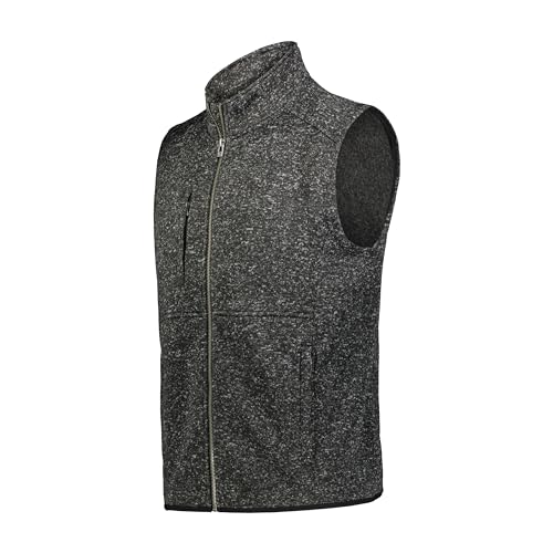 Holloway Men's Standard Alpine Sweater Fleece Vest, Black Heather