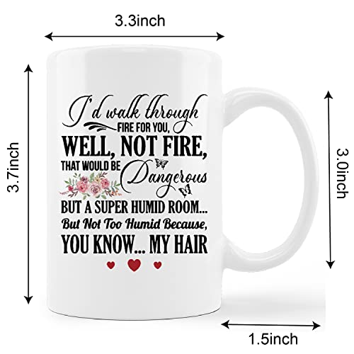 Best Friend Mug Cup,I'd Walk Through Fire For You Funny Ceramic Mug-11oz Coffee Milk Tea Mug Cup,Unique Family Mugs,Birthday Christmas Gifts For Men Women Friends Coworkers