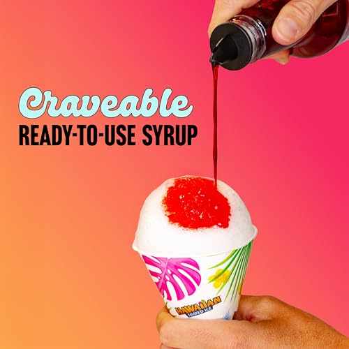 Hawaiian Shaved Ice Lemon-Lime Syrup - Nut Soy Dairy Free - Flavor Fluffy & Crunchy Snow Cones - Shelf Stable - Makes 8 Servings - 16 ounces