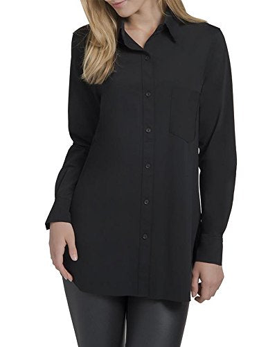 LyssÃƒ© womens Schiffer Button Down Shirt, Black, X-Small US