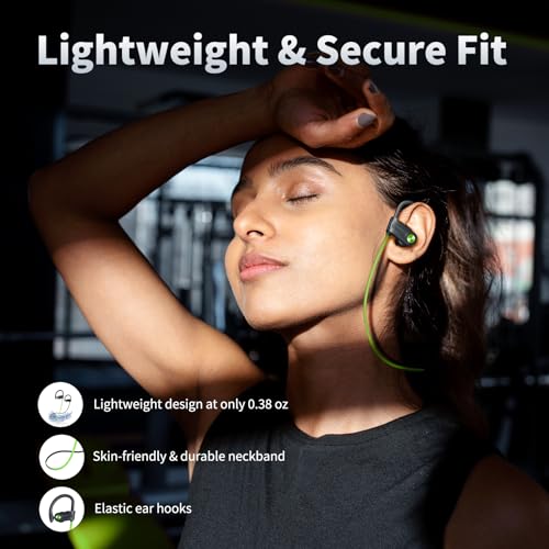 JOYWISE Bluetooth Headphones, Wireless Earbuds Bluetooth 5.3 Headphones with 16Hrs Playtime Stereo Bass Headsets, IPX7 Waterproof Running Earphones for Sports, Black