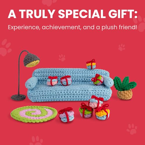 Cookie Box Crochet Kit for Beginners - Learn to Crochet Amigurumi Stuffed Animals - Gift - for Kids (13+) and Adults - Beginner-Friendly Yarn - Stitch-by-Stitch Video Tutorial - Bear Charlie