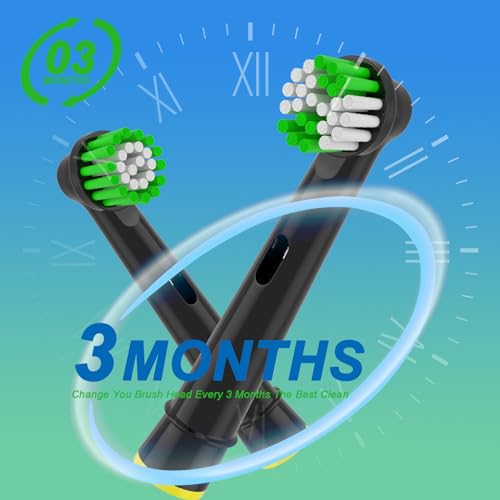 Wetqaip Replacement Heads Compatible with Oral b Braun Electric Toothbrush, Toothbrush Heads for Pro 1000 500 1500 Health Genius X, 8 Sensitive+8 Precision+16 Cover Caps-Black