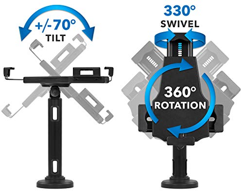 Mount-It! Secure Universal Tablet POS Kiosk with Wall Bracket Add-on | Locking Tablet Stand with Adjustable Clamp for iPad, iPad Air, Samsung Galaxy Tab, Surface Go & 7.9"- 10.9" Tablets - MI-3784