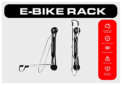 Steadyrack Bike Rack – Swivel Bike Wall Mount for eBikes with Fender, 20”-29” Wheel Diameter eBike Rack, 77lbs Capacity Bicycle Hanger, Easy Lift Design