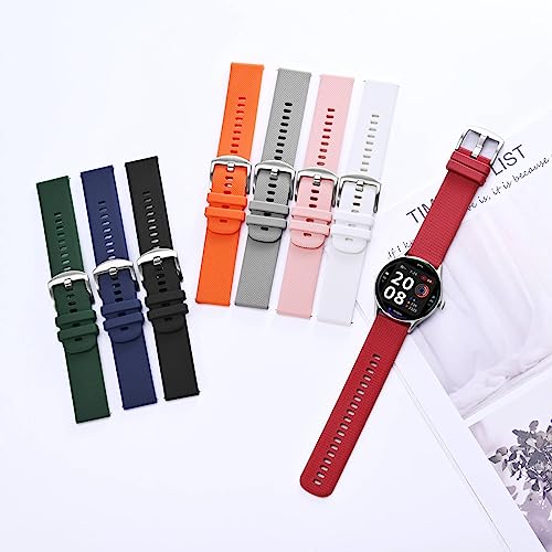 Anbeer Silicone Watch Band 20mm Quick Release Rubber Watch Straps for Men Women,Black Stainless Steel Buckle