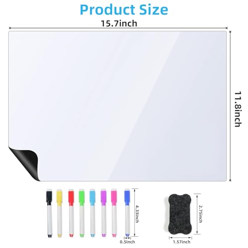 Magnetic whiteboard for Fridge Magnetic Board for Fridge, Magnetic Dry Erase Board Easy to Write, Notepad for Office, Home, Kitchen, School.2 PCS Magnetic Whiteboard 7.87 * 11.8 INCH (7.87 * 11.8-2)