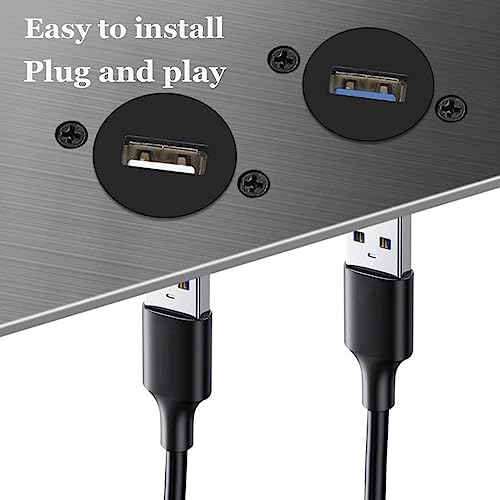 PENGLIN USB 3.0 Panel Mount Adapter, USB 3.0 Short Cable Panel Socket,USB A Female to Female Outlet Panel Connector Extension Cable 25CM/9.8Inch