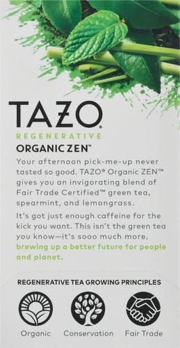 TAZO Organic Zen Green Tea, 16 Total Tea Bags