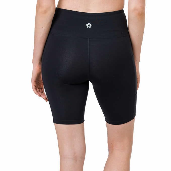 Tuff Athletics Women Biker Shorts Lycra High Rise with Side Pockets (Black, XS)