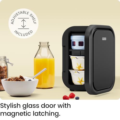 Iceman Portable Mini Fridge – Fits 6 x 12 oz Cans, Cooler and Heater Mini Fridge for Bedroom, Car, Office, Dorm and Skincare, AC/DC Car Plug-Compatible - Black