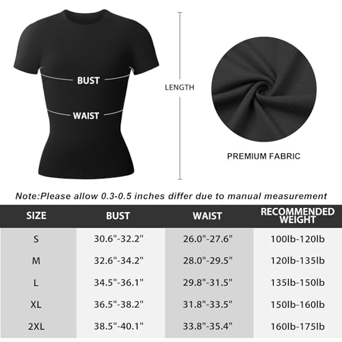 CE' CERDR 5 Pack Womens T Shirts Crew Neck Short Sleeve Shirts for Women Casual Basic Fitted Stretchy Tee Tops