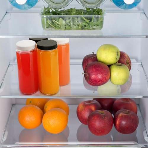 Luxfuel 24 oz Clear Glass Bottles with Lids, Reusable Refillable Water Bottles for Juicing,Refrigerator,100% Leak Proof, BPA Free,Water Bottle Set of 10