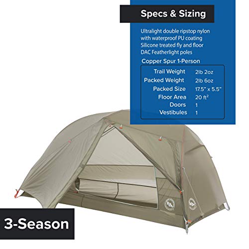 Big Agnes Copper Spur HV UL Backpacking Tent, 4 Person (Orange)