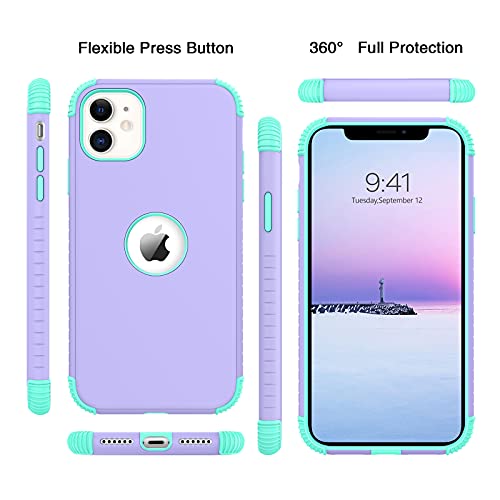 BENTOBEN for iPhone 11 Case, Phone Case iPhone 11, Heavy Duty 2 in 1 Full Rugged Shockproof Protection Hybrid Hard PC Bumper Drop Protective Girls Women Boys Men iPhone 11 2019 Cover,Light Grey/Black