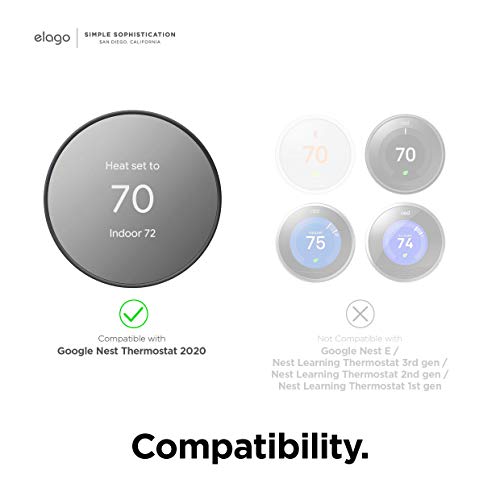 elago Wall Plate Cover Plus Compatible with Google Nest Thermostat 2020 [Charcoal] - Durable Polycarbonate Material, Easy Installation, Complementary Design