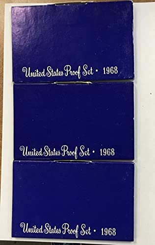 1968 S Set with 40% silver Kennedy half, boxes mostly clean Various US Mint Proof