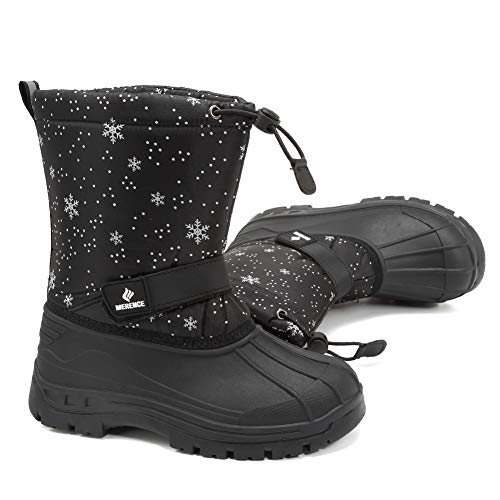 CIOR Kids Snow Boots for Boys Girls Toddler Winter Outdoor Boots Waterproof with Fur Lined(Toddler/Little Kids/Big Kid) TX1-Black-31