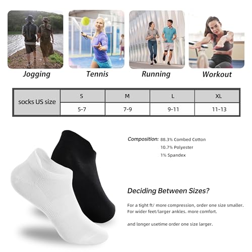 Corlap 4 Pairs Ankle Athletic Running Socks Black Soft Thin Low Cut Short Tab Socks for Men and Women