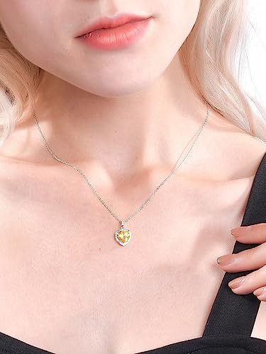 ChicSilver Solitaire September Birthstone Necklace for Women, 925 Sterling Silver Dainty Small Cubic Zirconia CZ Halo Pendant Round Cut Simulated Sapphire Necklace Mom Gifts