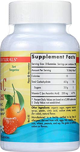 Nordic Naturals Vitamin C Gummies, Tart Tangerine - 60 Gummies - 250 mg Vitamin C - Immune Support, Antioxidant Protection, Child Growth & Development - Non-GMO, Vegan - 30 Servings