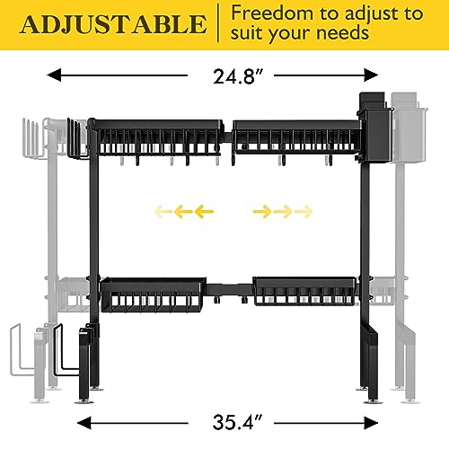 ARSTPEOE Over The Sink Dish Drying Rack, fits All Sinks (24.8"-35.4"), Adjustable Dish Drying Rack, Dish Drying Rack Above Kitchen Sink, Dish Drying Rack Over The Sink
