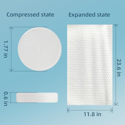 Cottonessence Compressed Towels Tablets 30 PCS 2.0, Disposable Compressed Face Towels, Compressed Hand Wipe, Camping Towel, Portable Compressed Coin Tissue for Travel, Home, Outdoor Activities
