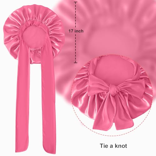 Large Satin Bonnet Silk Bonnet Hair Bonnet for Sleeping, Double Layer Satin Bonnets for Women Natural Curly Hair Shower Cap