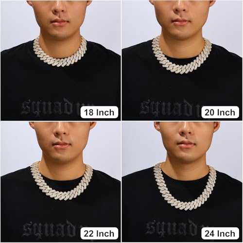 Ucciyo 25MM Cuban Link Chain for Men Thick Iced Out Chain 18K Gold Plated 5A+ Zicron Cuban Necklace Gold Iced Out Diamond Miami Cuban Necklace Bling Luxury Jewelry 18inch