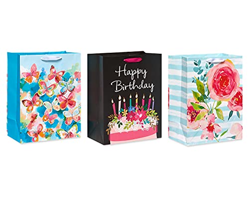 American Greetings Gift Bags For Her For Birthdays, Weddings, Bridal Showers, Baby Showers And All Occasions (6 Bags, 3 Medium 10" and 3 Large 13")