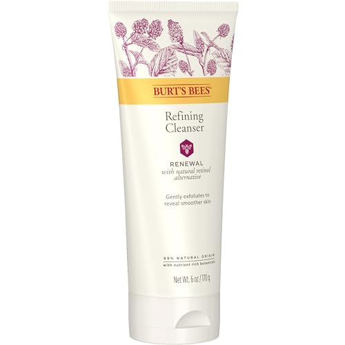 Burt's Bees Renewal Refining Cleanser with Bakuchiol Natural Retinol Alternative, 6 Oz (Package May Vary)