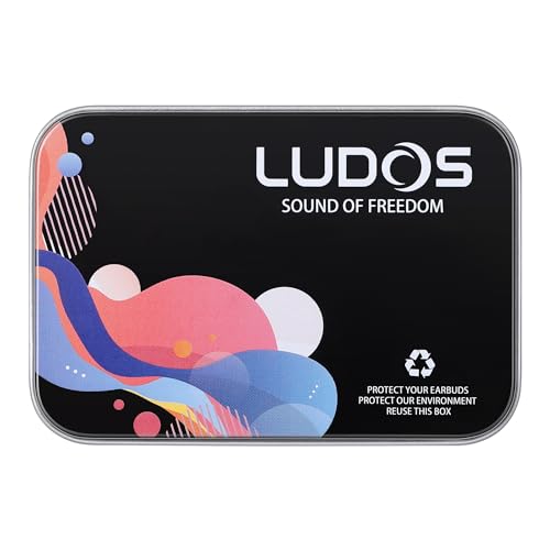 LUDOS Ultra Wired Earbuds in-Ear Headphones, 5 Years Warranty, Earphones with Microphone, Noise Isolating Ear Buds, Memory Foam for iPhone, Samsung, School Students, Kids, Women, Small Ears - Black